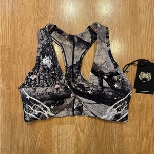 Darc Sport SHE Seamless Twist Bra – Starry Blossom Woodland Camo Size Small NWT
